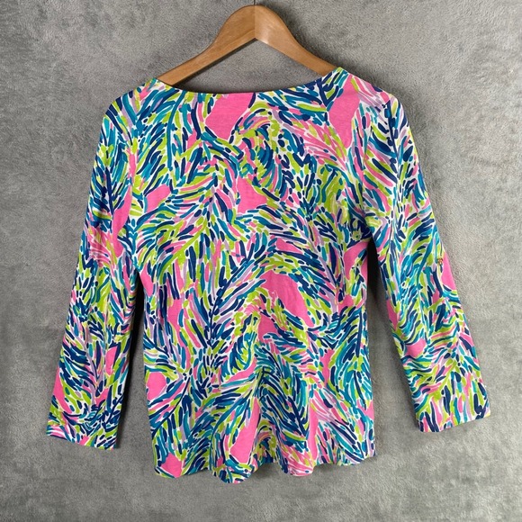 Lilly Pulitzer‎ Tunic Top Womens Small Leaf Print Beach Tropical Resort Preppy - Picture 3 of 8